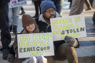 Detroit, Michigan USA - 11 January 2026 - A protest organized by Indivisible Michigan protested the