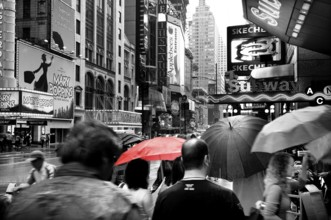 Rainy weather in Times Square, New York City, USA