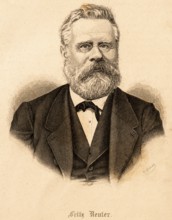 Portrait of Fritz Reuter (1810 Stavenhagen, 1874 Eisenach), poet and writer, co-founder and