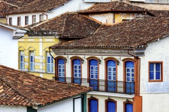 Old colonial-style houses in the historic city of Ouro Preto in Minas Gerais, Ouro Preto, Minas