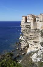 Ville haute or upper town on the Île de Fazio headland, medieval old town, Bonifacio, Corse-du-Sud