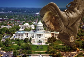 Symbolic image, Trump despises the US Parliament, autocracy, government by decree, aggression
