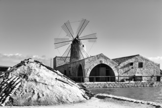 Salt museum, traditional windmill, nature reserve of saltworks di Trapani and Paceco, traditional