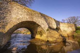Rooemerbrücke in Hunteburg, Historic Bridge over the Hunte River, Hunteburg, Niedersachssen,
