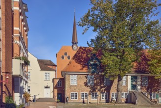 St. Nicolai church tower, historic town hall, city museum, general architecture, brick building,