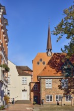 St. Nicolai church tower, historic town hall, city museum, general architecture, brick buildings,