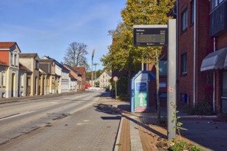 Bus stop town hall, general architecture, building, residential building, Tempo 30 sign, street,