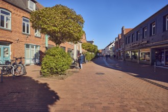 Residential and commercial buildings, general architecture, brick buildings, shops, shopping,