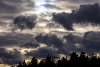 Dramatic cloudy sky with dark clouds, Austria