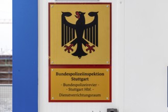 Federal police in Stuttgart Central Station. Because of the Stuttgart 21 construction site, the