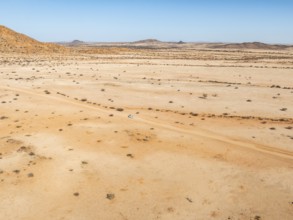 Aerial view, road in the desert, near Spitzkoppe, Namib Desert, Namibia