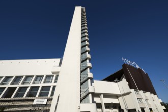 Tower with external staircase, Olympic Stadium, architects Yrjö Lindegren and Toivo Jäntti,