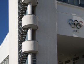 Staircase, Olympic Rings 1952, Olympic Stadium or Finnish Olympic Stadium, architects Yrjö