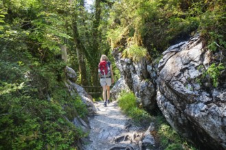 Woman, 50 years old, wandering to Hintersee, Berchtesgadener Land, Upper Bavaria, Germany