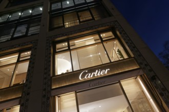 Maison Cartier Auf der Kö jewelry store, evening, luxury shopping, Düsseldorf, North