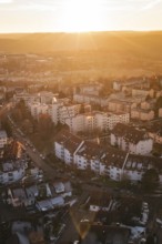 A city at sunset, with several buildings and a calming atmosphere, Calw, Black Forest, Germany