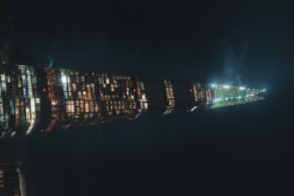 Illuminated skyscraper rising into the night sky, Shard, London, England, Great Britain