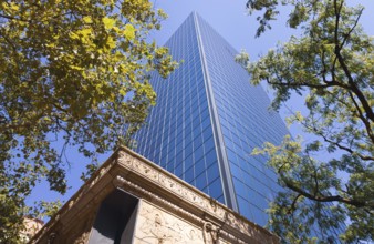 USA, streets of Portland city downtown, financial center and Pioneer Village district