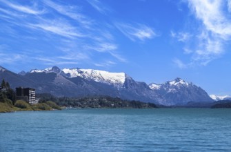 Argentina, Patagonia, Bariloche lake shore of Nahuel Huapi lake close to historic city center