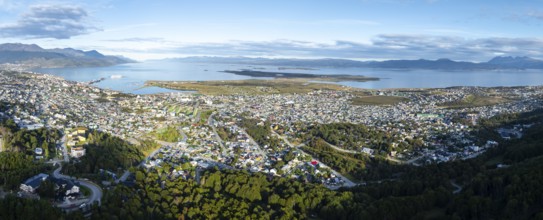View of the city of Ushuaia, Ushuaia, Patagonia, Tierra del Fuego, Argentina