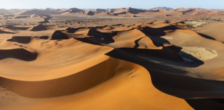 Aerial view, Dramatic sand dunes in the Namib Desert, Namib Naukluft Park, Namibia