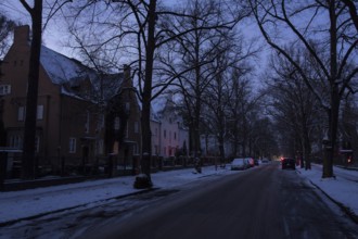 A dark and unlit street during a large-scale power outage in the Steglitz-Zehlendorf district,