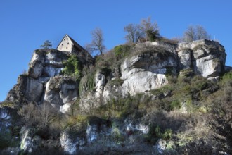 Pottenstein Castle built on rocks around 1070, Pottenstein, Upper Franconia, Bavaria, Germany