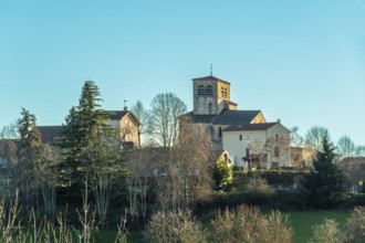 Natural regional park of Livradois Forez. Roman church Saint-Hilaire of Saint-Hilaire village.