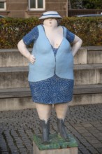 Fountain figure by Chemnitz artist Karl-Heinz Richter 2007, Billinganlage, Fürth, Middle Franconia,