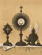 Scene from biblical history, sacral vessels that are closely linked to the life of faith, although