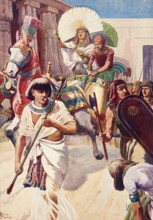 Scene from the biblical story, Joseph, son of Jacob, sold as a young man by his brothers to Egypt,