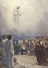 Scene from the biblical story, Ascension Day, the Christian festival celebrating the bodily