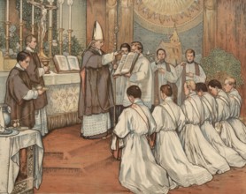 Scene from the biblical story, ordination, the solemn appointment or appointment of a person to a