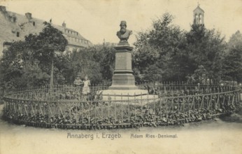 Annaberg, city in the Ore Mountains, Erzgebirgskreis, Saxony, postcard, view around 1900 - 1910,