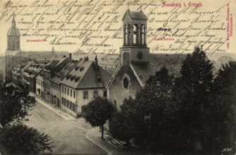 Annaberg in Saxony, St. Anne's Church and Catholic Church, Town in the Ore Mountains,