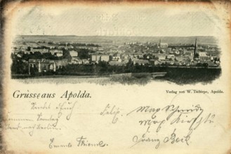 Apolda, Weimarer Land district, Thuringia, Germany, postcard, view around 1900 - 1910, historical,