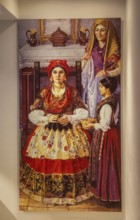 Sardinian folk costumes in the museum in Nuoro, Sardinia, Italy