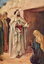 Scene from the biblical story, tomb of Lazarus, the biblical figure who raised Jesus from the dead,