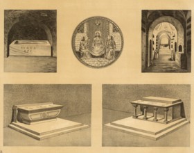 Scene from biblical story, symbolic photo, various Christian altars, altar, authentic reproduction