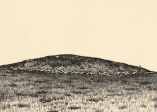 The Glambeck terminal moraine, example of a massive glacial embankment of rock, glacier remains