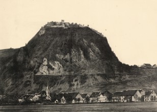 The Hohentwiel phonolite cone with the Hohentwielim fortress ruins, Hegau, Singen,