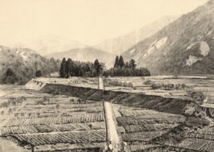 Fault at Midori in Central Japan caused by the great earthquake of 1891, Japan, authentic