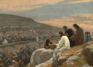 Scene from the biblical story, Dining in the Desert, refers in a biblical context to central