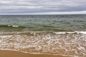 Soft surf on beach, shoreline, autumn cloud cover, Provincetown, Race Point Beach, Cape Cod