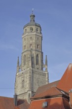 Late Gothic St. Georg church with Daniel church tower, Nördlingen, Bavaria, Germany