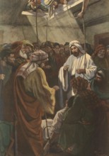 Scene from the biblical story, In the Bible, the story of the man with four friends refers to the