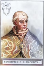 Benedict III (died 17 April 858 in Rome) was pope from 855 to 858, Historical, authentic, digitally