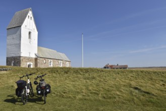 Bikes, e-bikes at Trans Church near Viborg in Denmark
