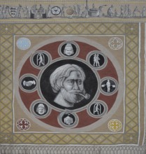 Historical wall by artist group Kollektiv K 2020, historical paintings on the history of the city,