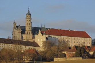 Benedictine monastery with late baroque monastery church, abbey, Neresheim, Härtsfeld, Swabian